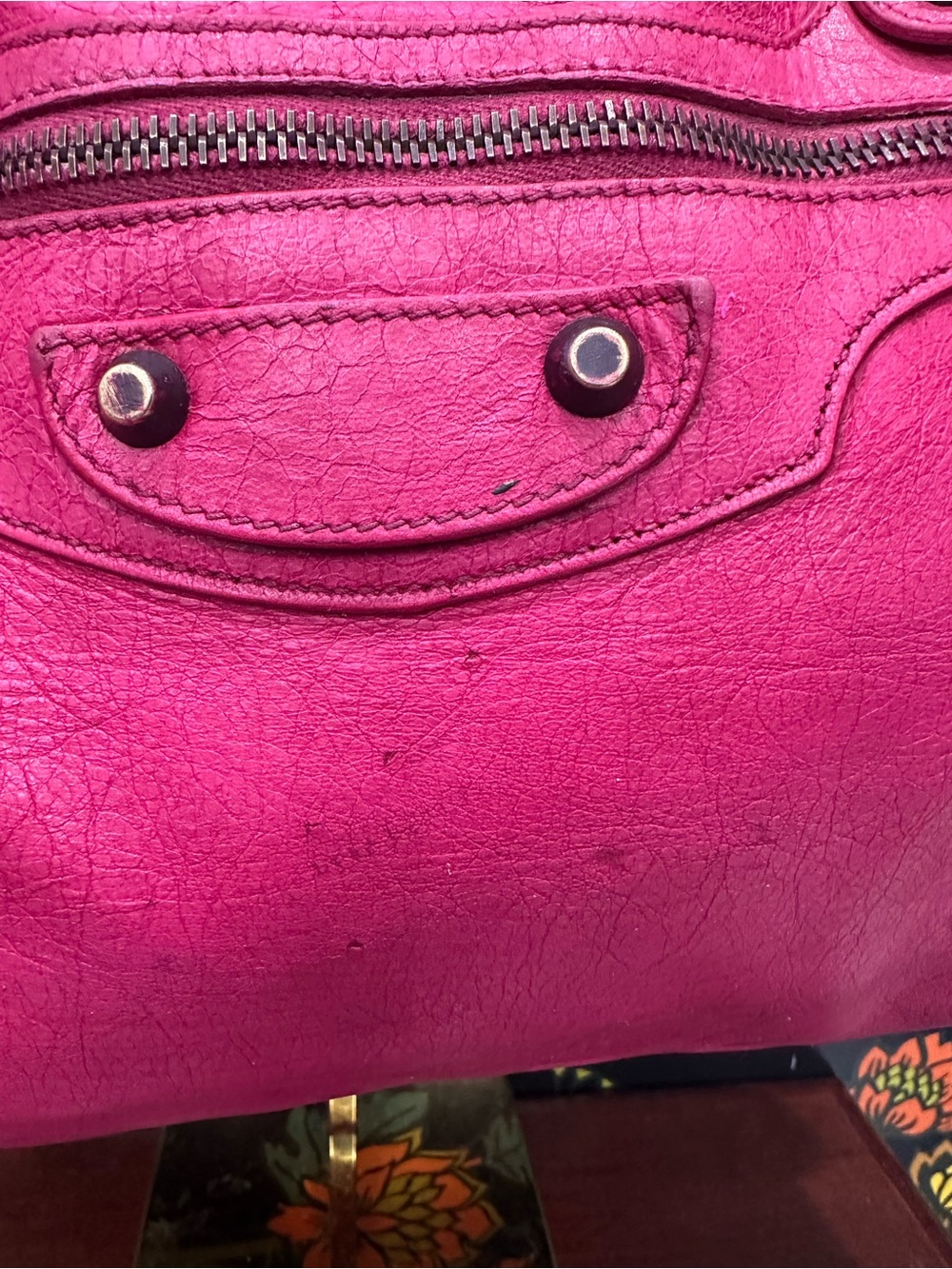 Balenciaga Classic City Motorcycle Bag Pink Arena Lambskin Leather Y2K with COA - Picture 14 of 17